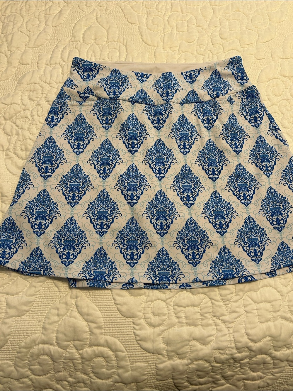 Beroy Blue and White Patterned Women's Tennis Skort Sz M